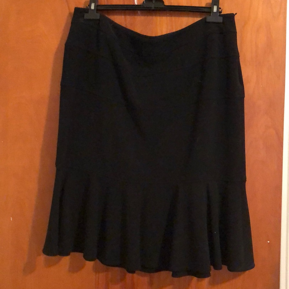 Giorgio Armani Black BORGO 21 Wool Flounce Skirt